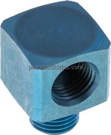90°-Winkel G 1/4"(IG)-G 1/4"(AG), Aluminium