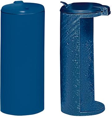 Abfallsammler mit Deckel H 900 mm D 450 mm blau VAR