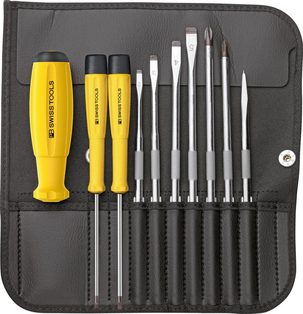 Schraubendreher-Satz ESD mit Wechselklingen 10-teilig in Rolltasche PB Swiss Tools Schraubendreher-Satz ESD mit Wechselklingen 10-teilig in Rolltasche PB Swiss Tools