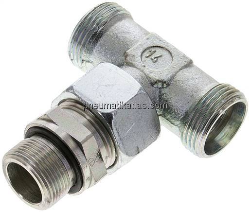 Einstellb. T-Schneidringverschraub.M 26x1,5-22 L (M30x2), ohne Mutter & Schneidr