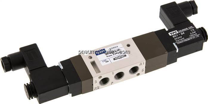 5/3-Wege Magnetventil, G 1/8", Mittelstellung entlüftet, 12 V DC