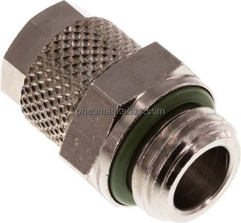 Gerade Verschraubung G 1/4"-8x6mm, Messing vernickelt