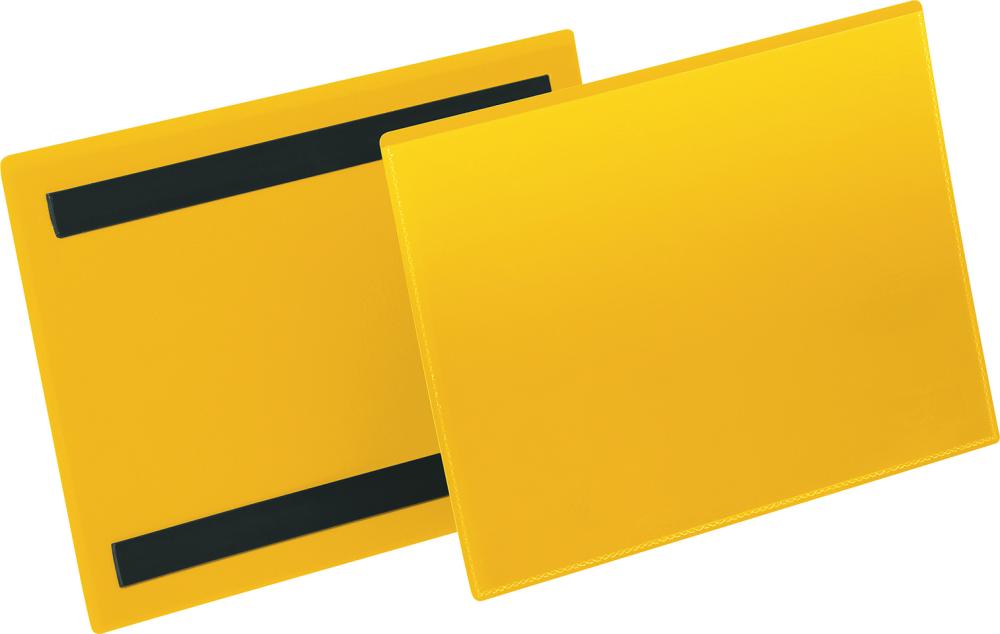Etikettentasche B210xH148 mm A5 quer gelb, magnetisch VE 50 Stück