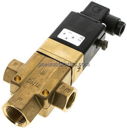3/2-Wege Magnetventil G 1/2" stromlos geöffnet (NO)