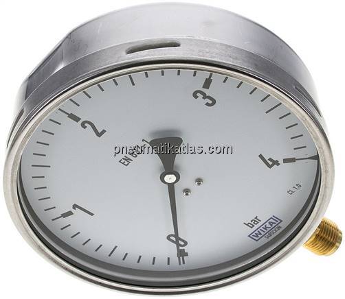 Manometer senkrecht (CrNi/Ms), 160mm, 0 - 4 bar