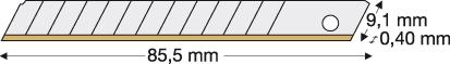 Abbrechklinge TiN 9mm Pack a 10 Stück LUTZ BLADES