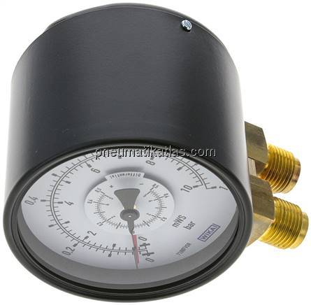 Differenzdruck-Manometer senkrecht, 100mm, 0 - 1 bar