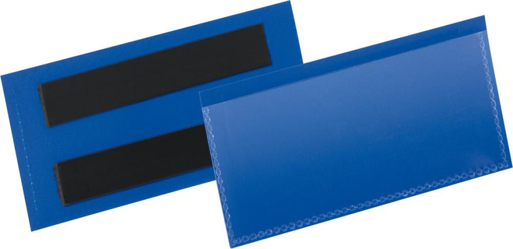 Artikelhauptbild Etikettentasche B100xH38 mm blau, magnetisch VE 50 Stück