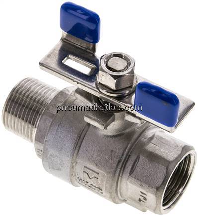 Edelstahl-Kugelhahn, Eco-Line leicht, R 3/4" / Rp 3/4", 0 - 63bar