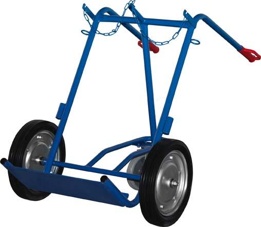 Stahlflaschenkarre 150 kg2x40-50 l Gummi, Stützr. VarioFit
