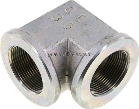Hochdruck-90°-Winkel G 1-1/2" (IG), Stahl verzinkt