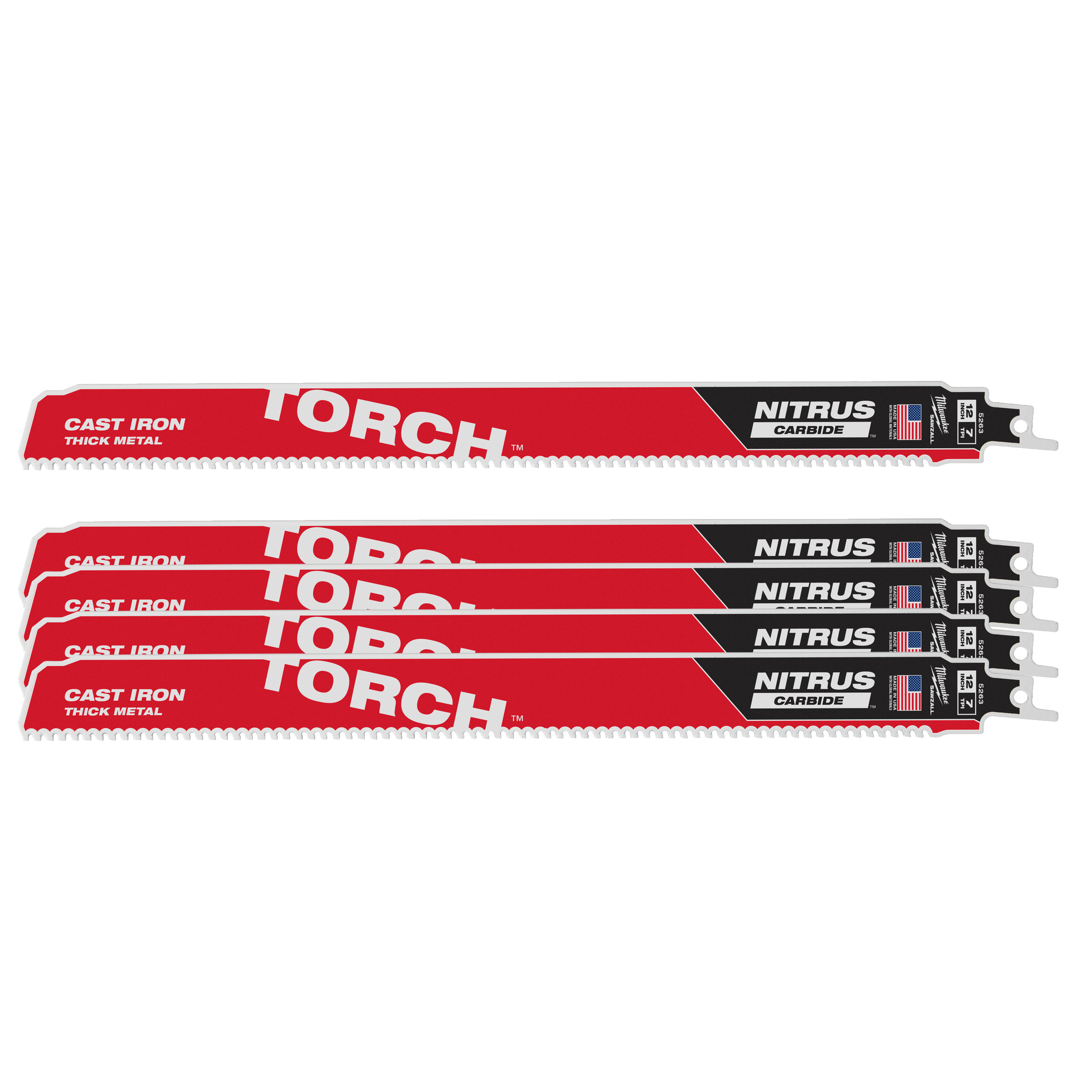 Säbelsägeblatt Metall THE TORCH NITRUS HM bestückt 5er Pack 300 x 3,2 mm (8 TPI)