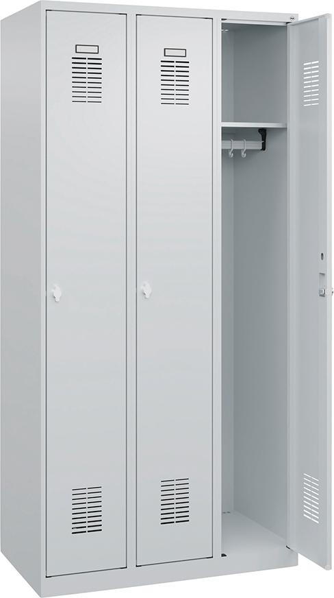Garderobenschrank FORUM 3 Abteile RAL 7035/7035 Bodenstehend