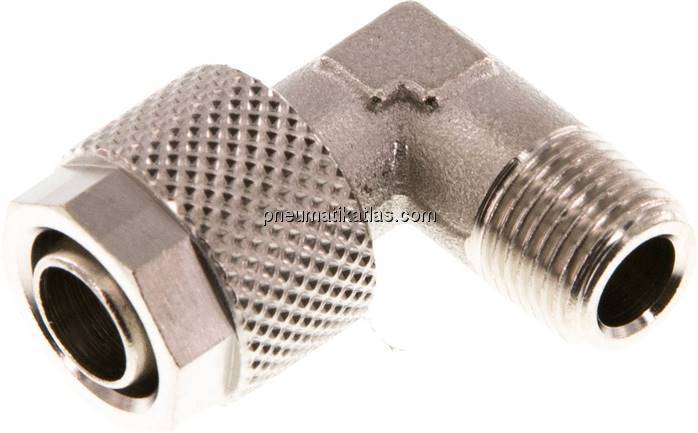 Winkel-Verschraubung R 1/8"-10x8mm, Messing vernickelt
