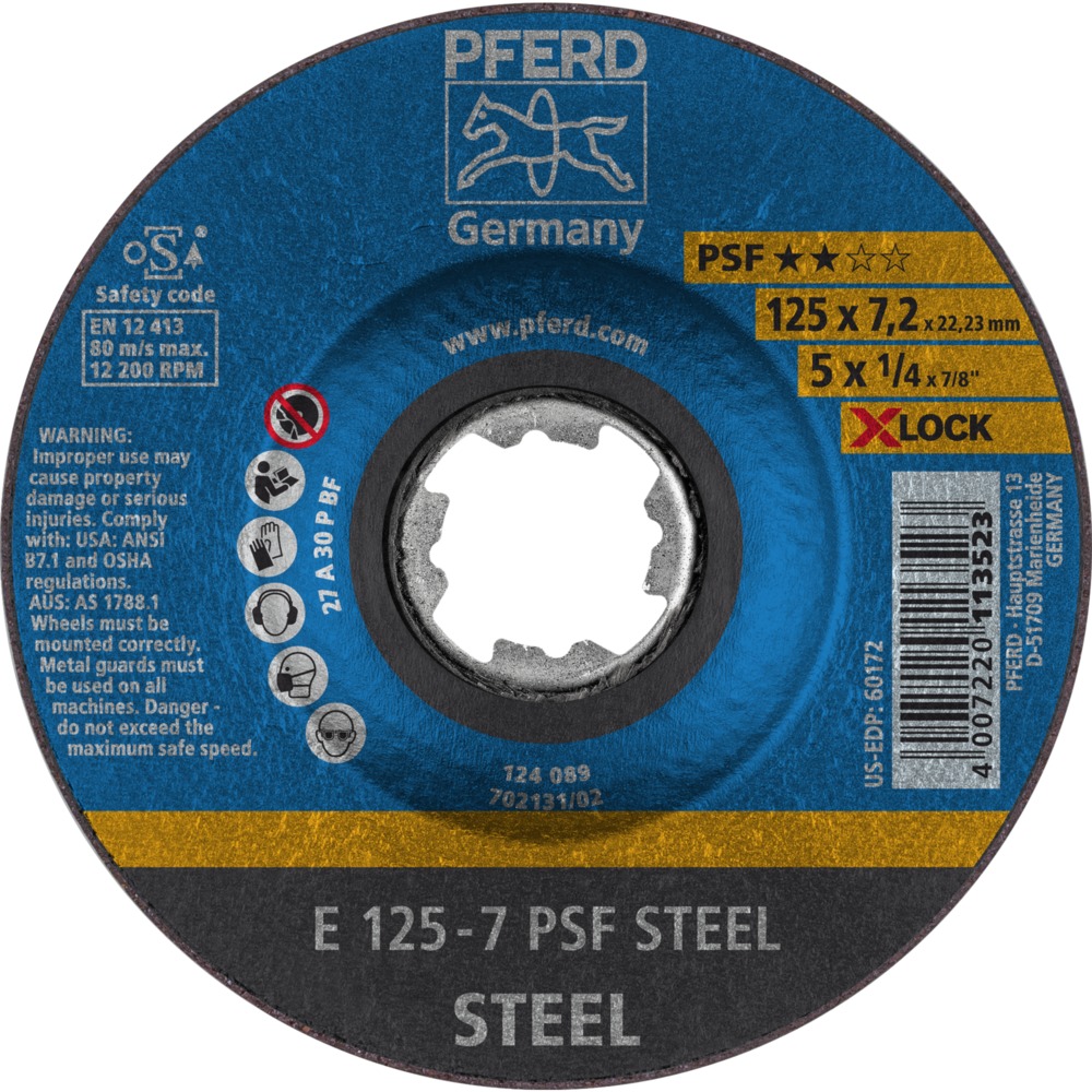 Schruppscheiben E 125-7 PSF STEEL/X-LOCK