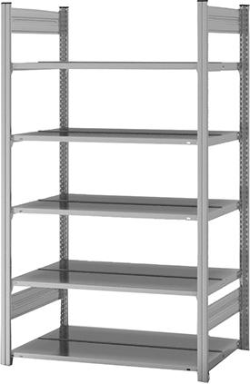 Grundregal zerlegt HZG 17610 DA, 5 Böden 1750x600x1000mm verzinkt