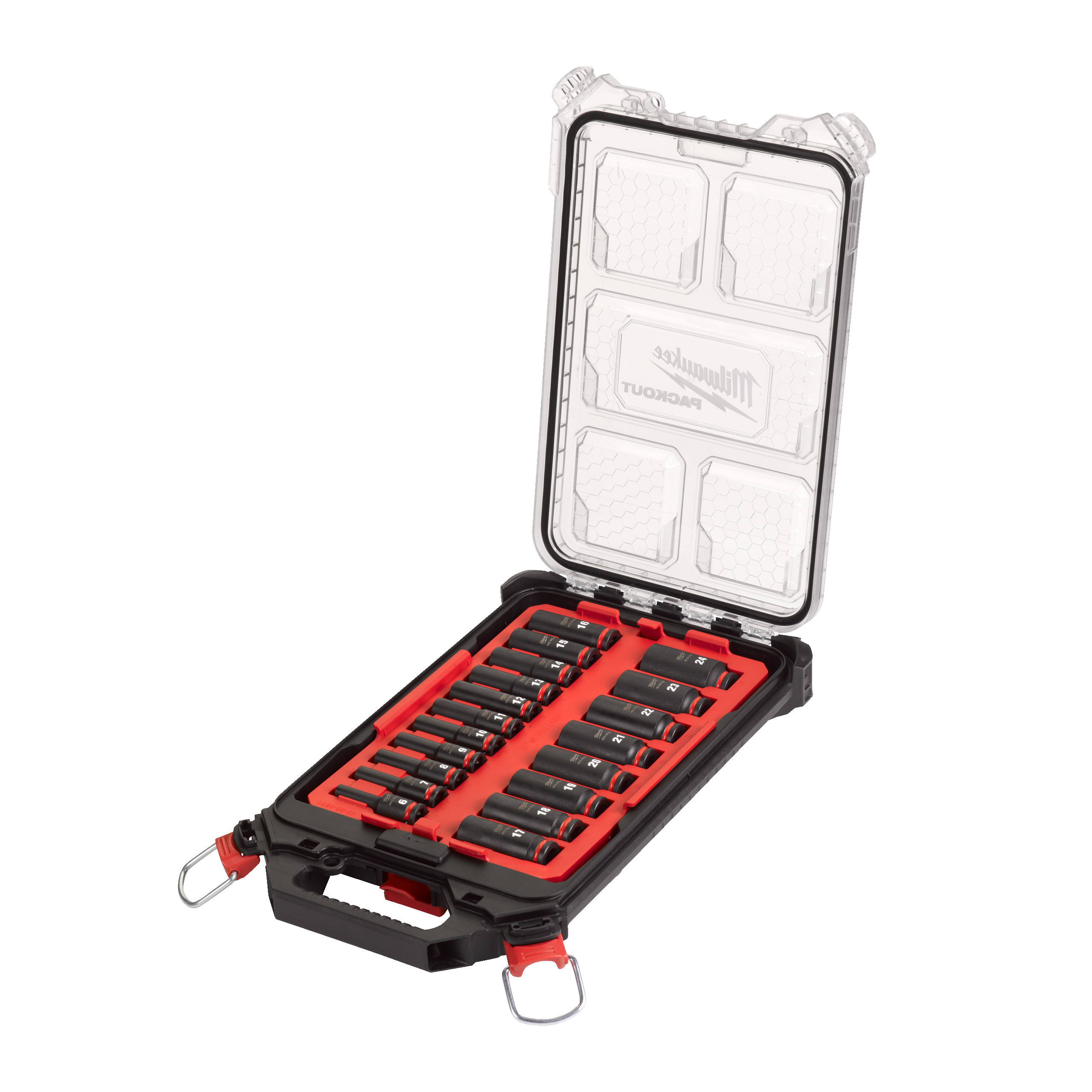 SHOCKWAVE Schlagnuss 3/8" lang Set 19 teiliges Set im PACKOUT Organiser Slim Compact