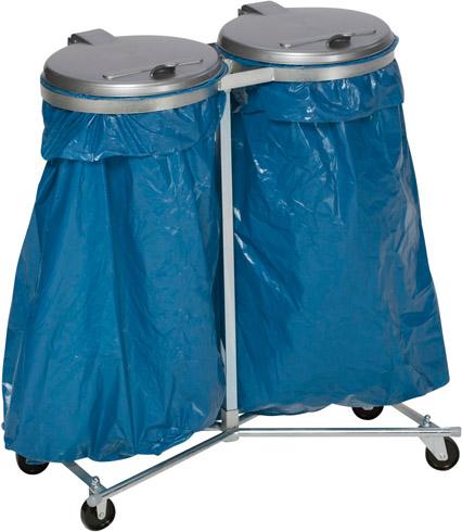 Abfallsammler 2x120 l verz. fahrbar KS-Deckel VAR