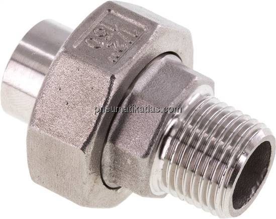 Anschweißverschraubung kon. dicht. R 1/2"(AG)-21,3mm
