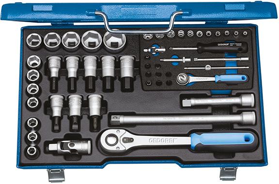 Steckschlüssel-Garnitur 1/4"+1/2" 19V20U-10 50-teilig Gedore Steckschlüssel-Garnitur 1/4"+1/2" 19V20U-10 50-teilig Gedore