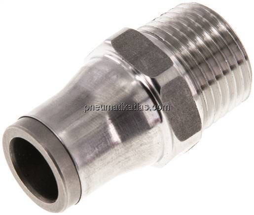 Gerader Steckanschluss NPT 3/8"-10mm, IQS-Edelstahl