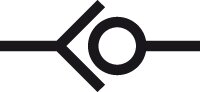 Schaltsymbol: Kupplungsstecker absperrend