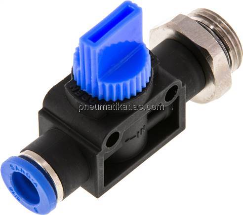 3/2-Wege-Absperrventil G 3/8"-8mm, Schlauchseite entlüftend