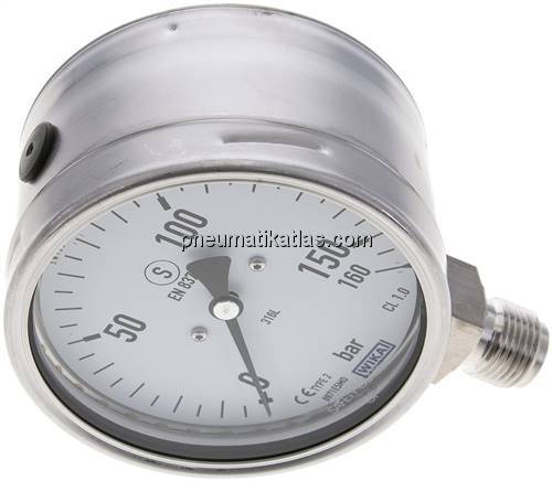 Sicherheits-Manometer senkrecht, 100mm, 0 - 160 bar