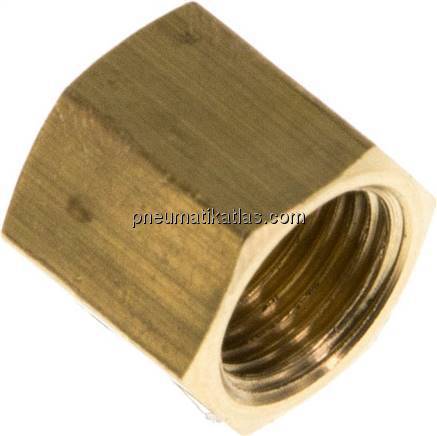 Überwurfmutter Messing, G 1/8", 4 / 6 mm