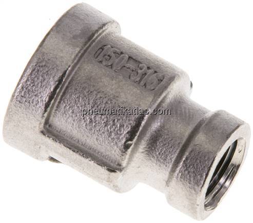 Rundmuffe NPT 3/8"-NPT 1/8", 1.4408