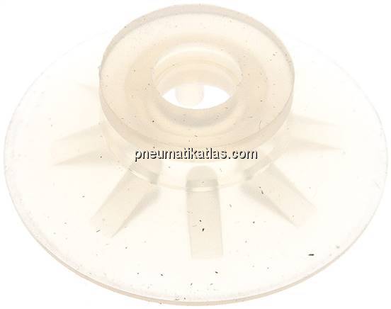 Flachsauger, Stützrippe, P-Serie, Ø 53x2,5mm, Silikon (50A), transparent