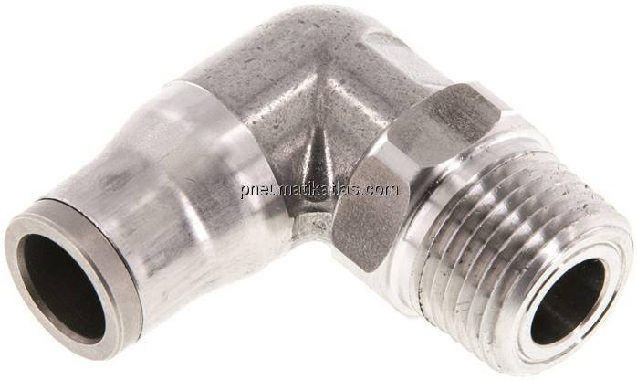 Winkel-Steckanschluss NPT 3/8"-10mm, IQS-Edelstahl