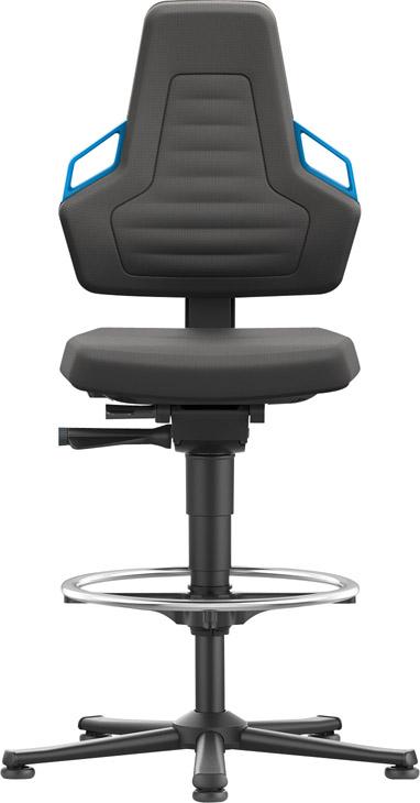 Bimos Arbeitsstuhl Nexxit 3 Griff blau Sitzhöhe 570-820 mm Supertec schwarz,Fußring