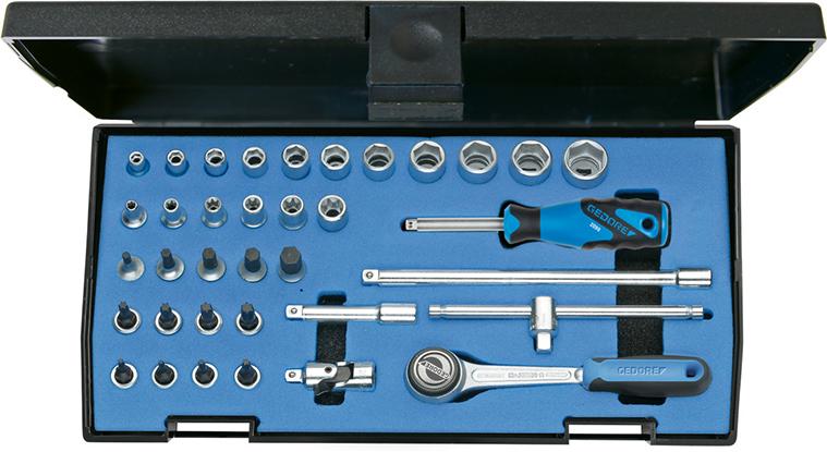 Steckschlüssel-Garnitur 1/4" 20ITU-3 36-teilig Gedore