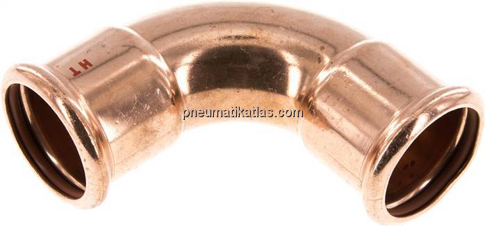 Pressfitting, 90° Bogen, 42mm innen, Kupfer / Kupferlegierung