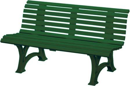 Gartenbank HELGOLAND 3-Sitzer Länge 1500 mm grün