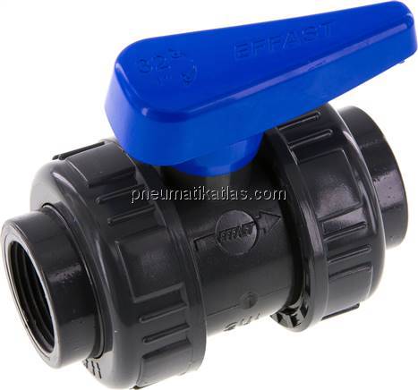Kugelhahn, PVC-U / EPDM, Rp 1" (Wasserausführung)