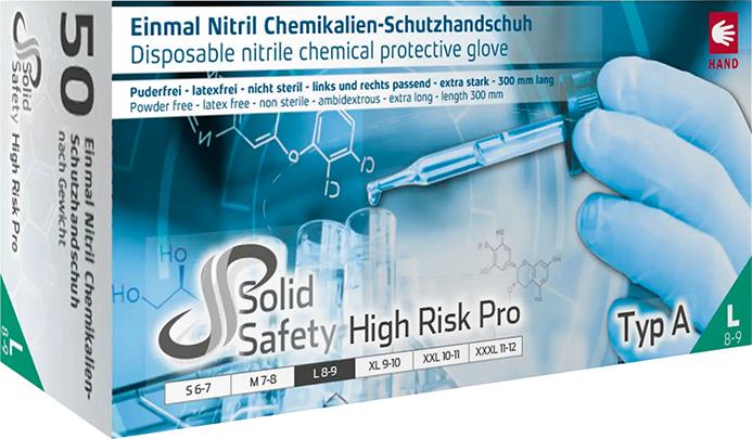 Einweghandschuhe Nitril, HIGH RISK PRO, puderfrei, Gr.3XL