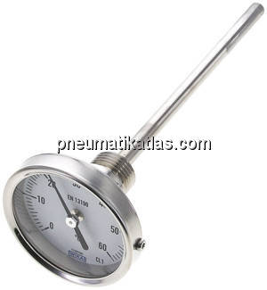 Bimetallthermometer, waagerecht D63/0 bis +60°C/160mm