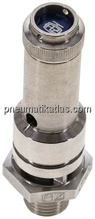 TÜV-Sicherheitsventil G 1/4" (DN8), 0,30 bar, 1.4571
