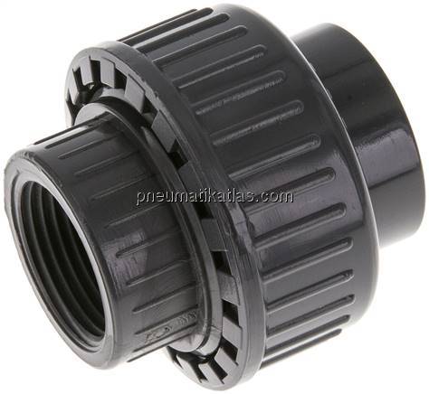 Klebe-/Gewindeverschraubung, PVC-U/ FKM, 25mmxRp 3/4" IG