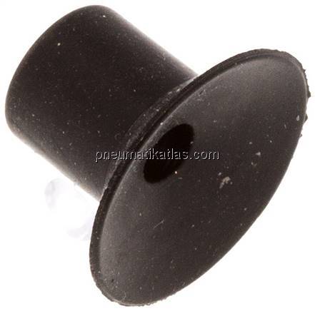 Flachsauger, P-Serie, Ø 17x2mm, CR (50A), schwarz