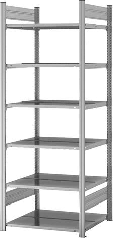 Grundregal zerlegt HZG 20607 DA, 6 Böden 2000x600x750mm verzinkt