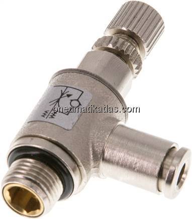 Winkel-Drosselrückschlagventil G 1/8"-4mm,abluftregelnd (Standard)