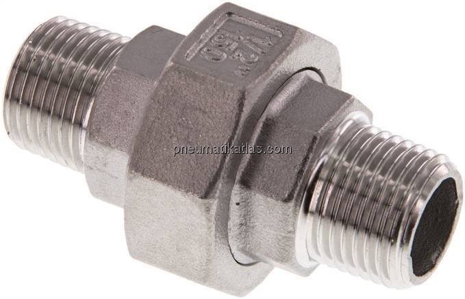 Doppelnippel trennbar R 1/2" flach dichtend,1.4408