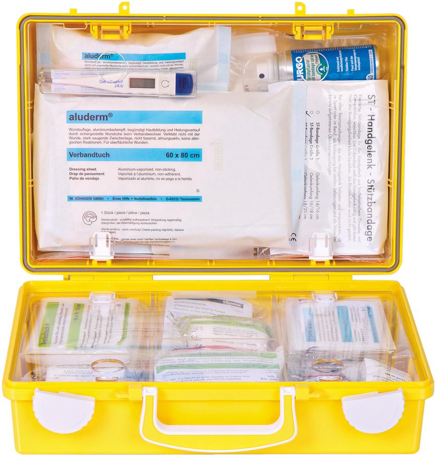 Erste-Hilfe-Koffer Extra Büro, DIN 13157, gelb