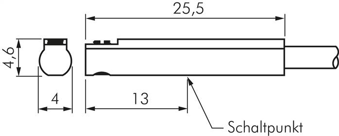 Zeichnung: Sensorabmessungen Reed Sensor