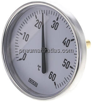 Bimetallthermometer, waagerecht D100/0 bis +60°C/60mm