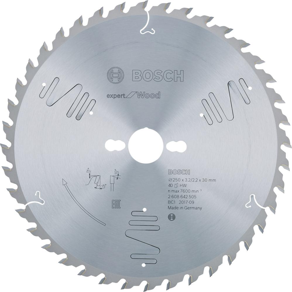HM-Kreissägeblatt 250x3,2/2,2x30 40Z WBoschVE à 1 Stück Expert f. Wood Tischsägen