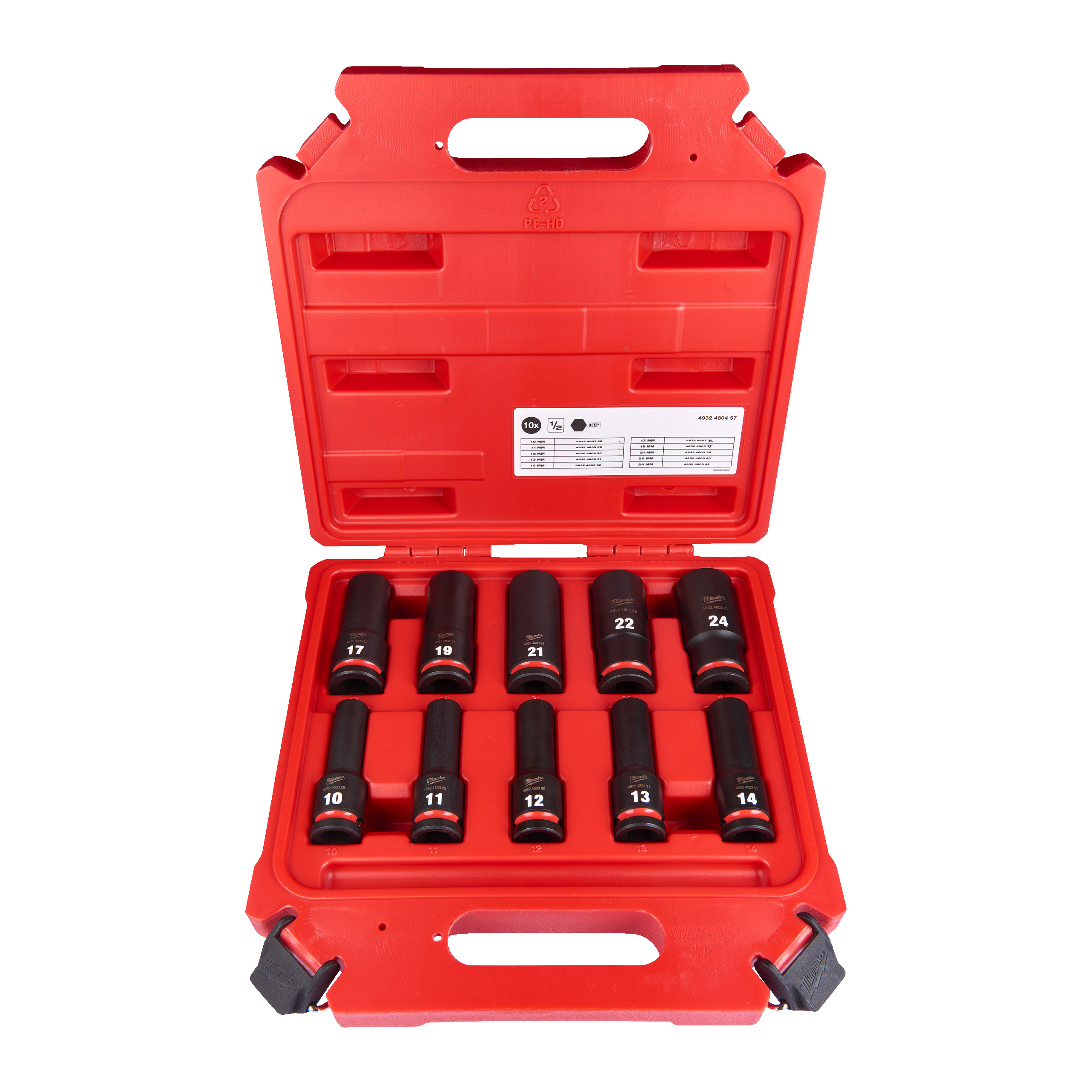 SHOCKWAVE Schlagnuss 1/2" lang Set 10 teiliges Set
